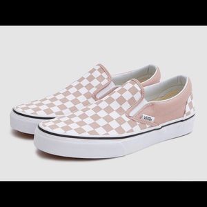 Pink Checkered Vans Size 8